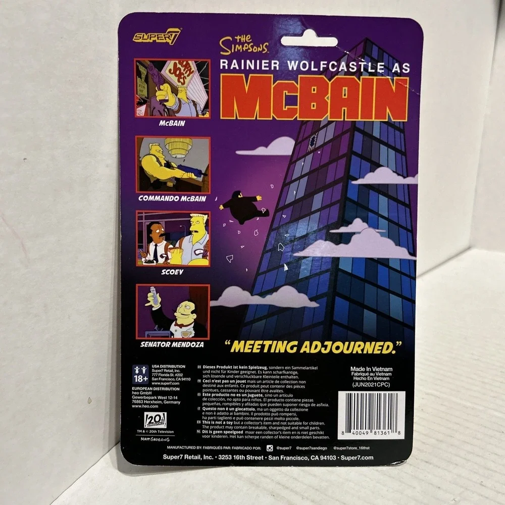 Super7 ReAction The Simpsons McBain COMMANDO MCBAIN‎ 3.75